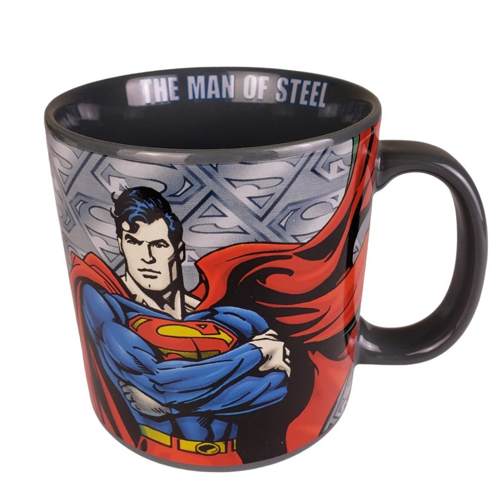 Large DC Comics 16oz Superman Man of Steel Ceramic Mug New